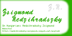 zsigmond medzihradszky business card